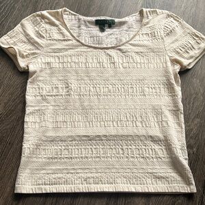 Ralph Lauren Cream Textured Women's Top